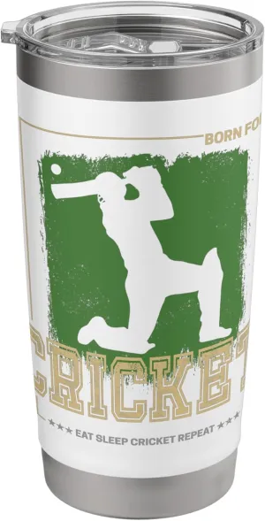 Cricket Batsman Vintage Pitcher Player Trainer and Coach Stainless Steel Insulated Tumbler