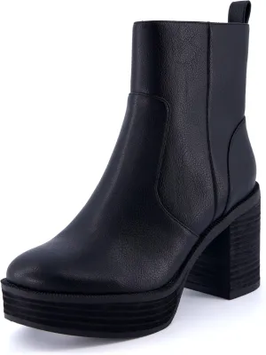 CUSHIONAIRE Women's Festival Platform Block Heel Boot  Memory Foam, Wide Widths Available