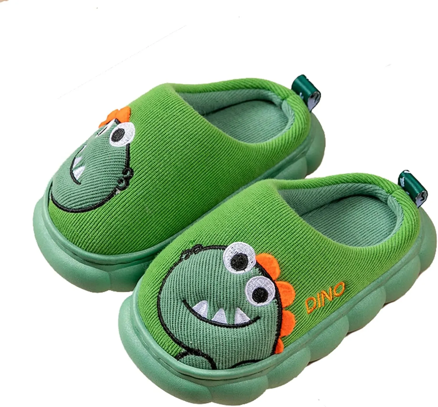 Cute House Slippers for Winter : Boys Girls Warm Cozy Cartoon Animal Slippers for Home Kids Cotton Dinosaur Slip on Memory Foam Non-Slip Indoor Shoes