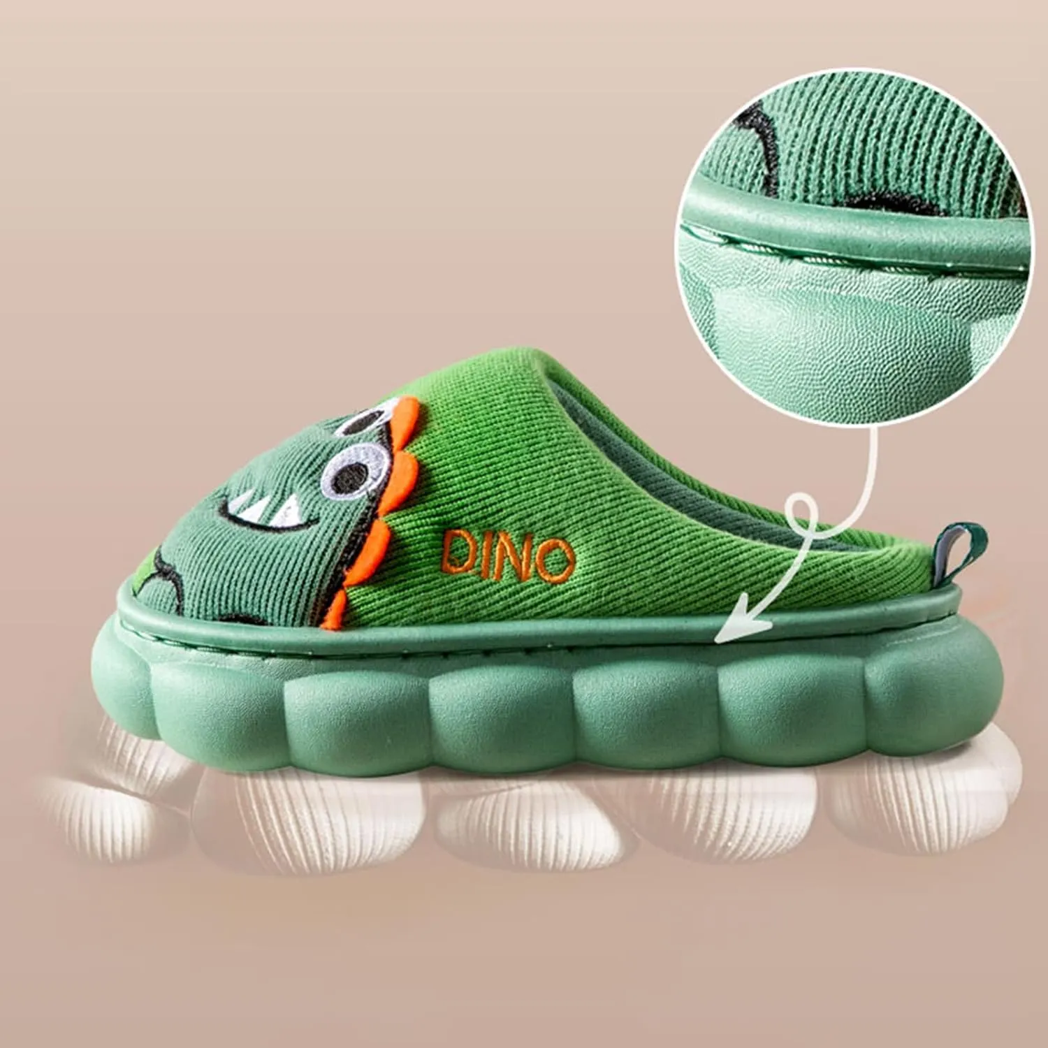 Cute House Slippers for Winter : Boys Girls Warm Cozy Cartoon Animal Slippers for Home Kids Cotton Dinosaur Slip on Memory Foam Non-Slip Indoor Shoes