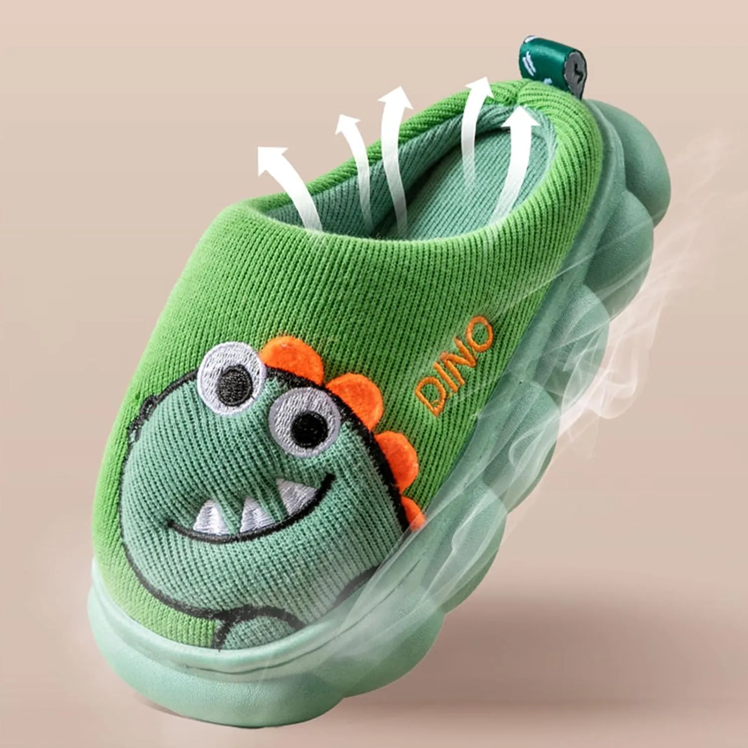 Cute House Slippers for Winter : Boys Girls Warm Cozy Cartoon Animal Slippers for Home Kids Cotton Dinosaur Slip on Memory Foam Non-Slip Indoor Shoes