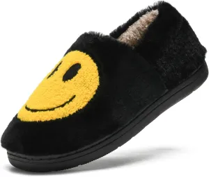 Cute Smile Face Slippers for Girls Boys,Soft Plush Non-Slip House Kids Slippers with Memory Foam Warm Cartoon Happy face Shoes for Indoor Outdoor