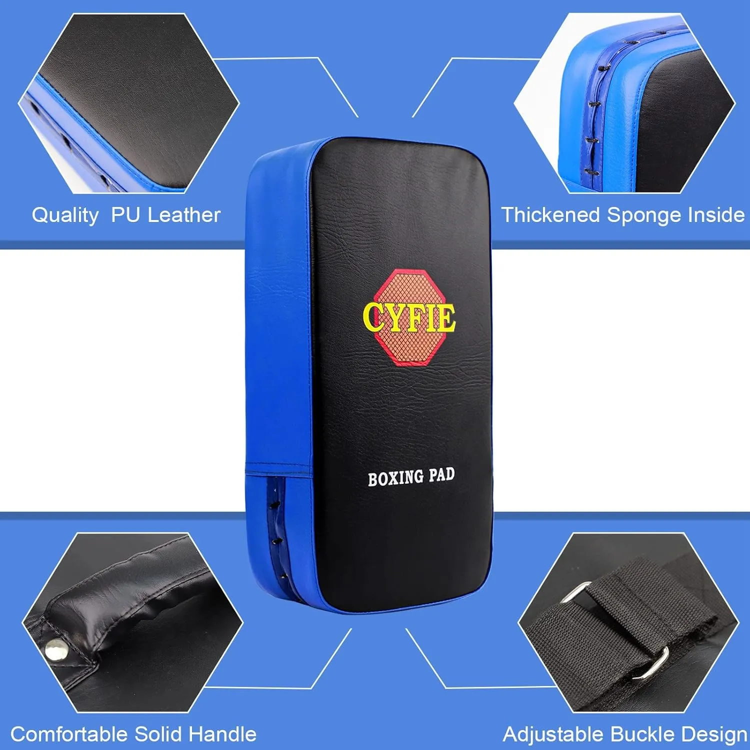 CYFIE 2 in 1 Boxing Equipment Boxing Strike Pads Punching Mitts Set, Boxing Mitts and Pads for Muay Thai, Karate, Taekwondo, Martial Arts Training at Home Gym, Karate Kick Pads for Kids, Youth, Girls