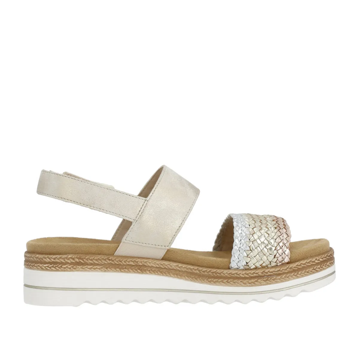 D0Q56 Beige Strap Sandals