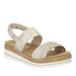 D0Q56 Beige Strap Sandals