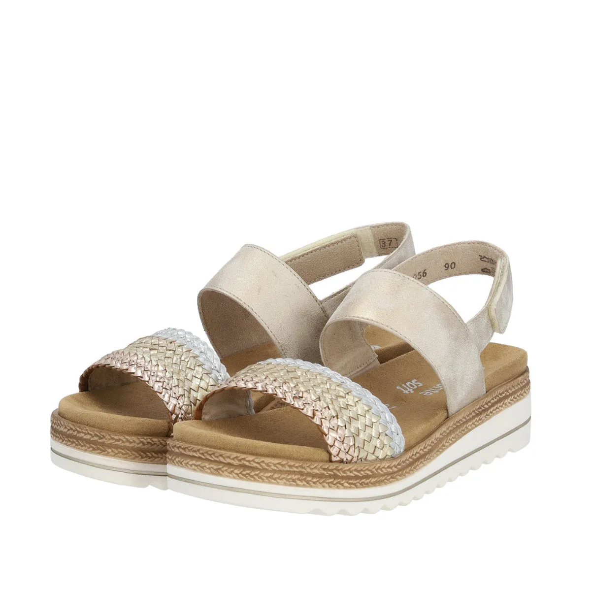 D0Q56 Beige Strap Sandals