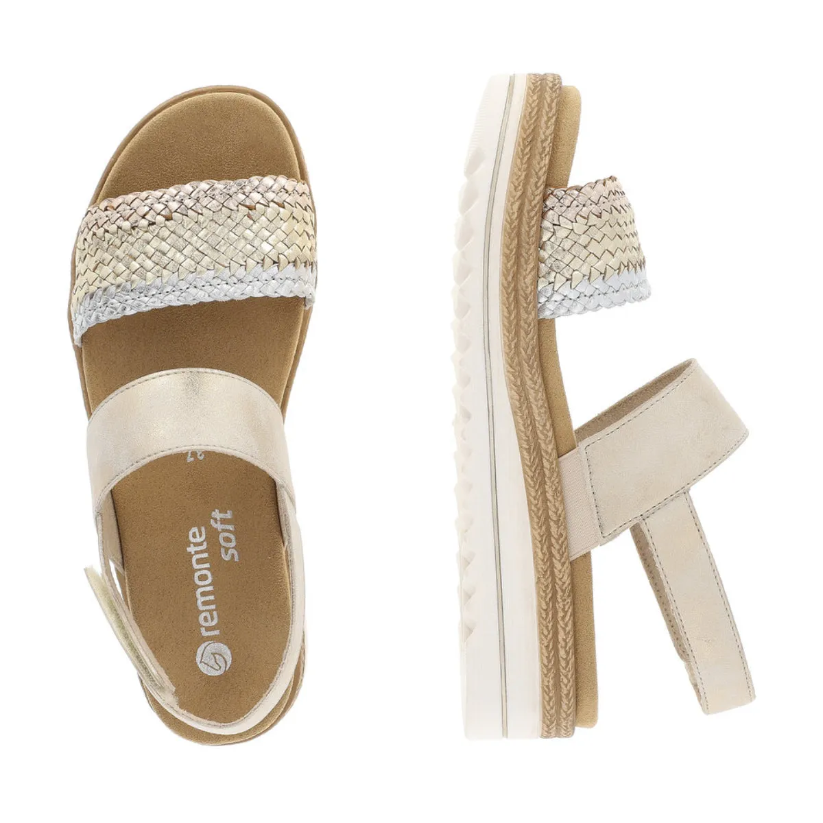 D0Q56 Beige Strap Sandals
