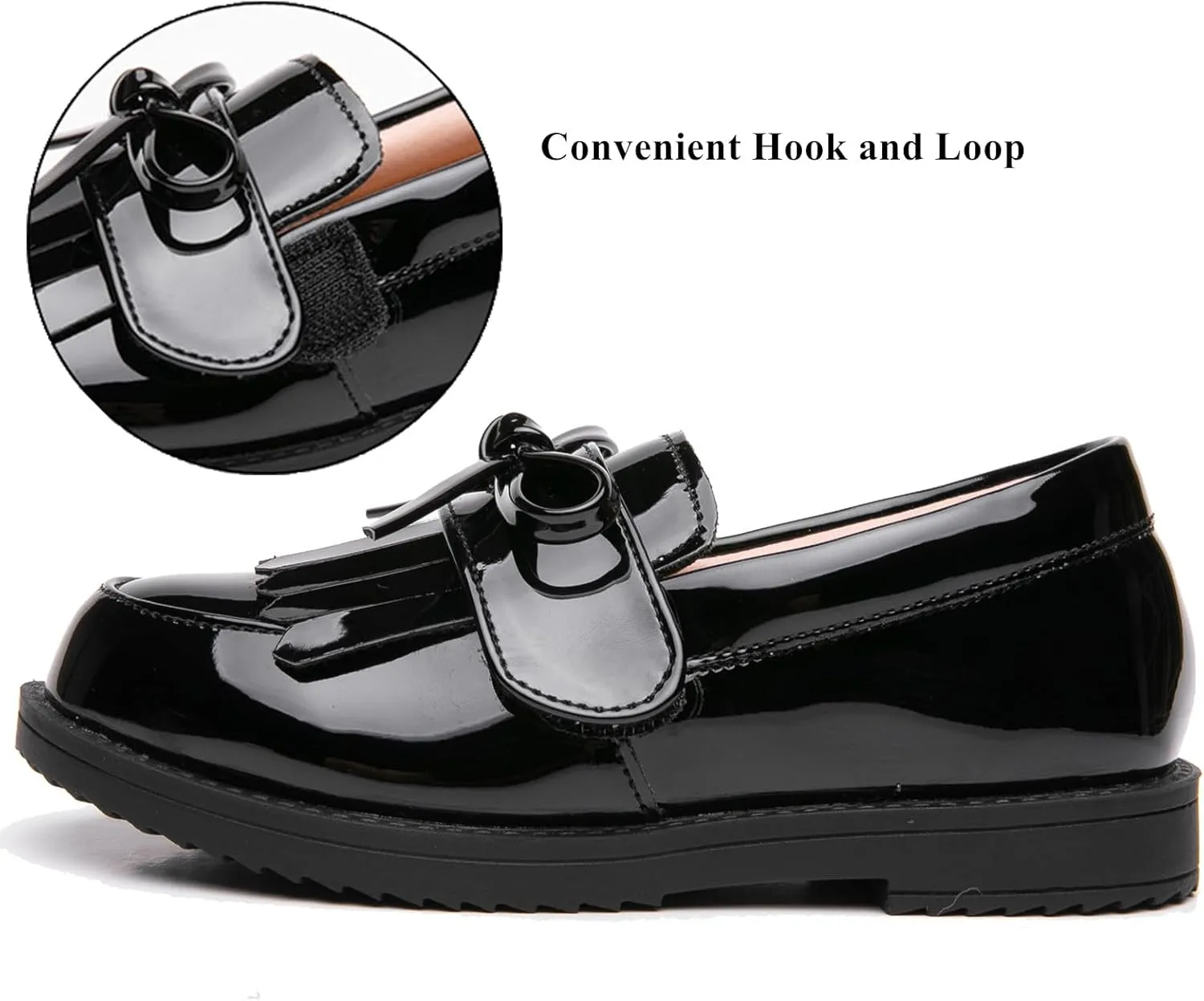DADAWEN Girl's Loafers Slip On Tassel Oxford Shoes Flats Round Toe School Uniform Dress Shoes (Toddler/Little Kid/Big Kid)