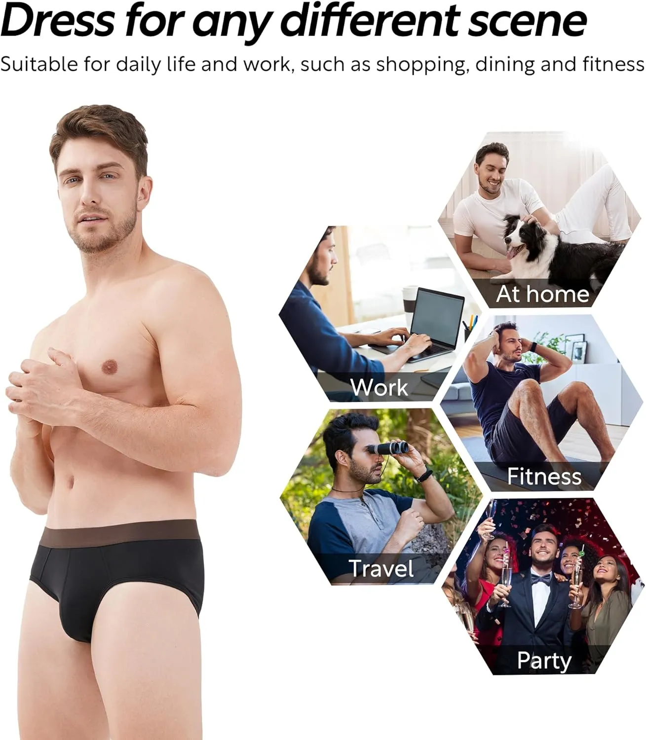 DAVID ARCHY Men's Briefs Rayon Made From Bamboo Underwear No Fly Pouch Breathable Super Soft Comfort Underpants 4 or 7 Pack