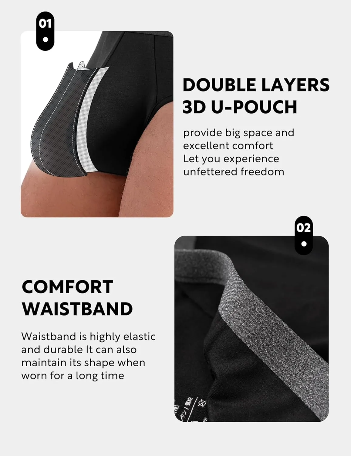 DAVID ARCHY Men's Briefs Rayon Made From Bamboo Underwear No Fly Pouch Breathable Super Soft Comfort Underpants 4 or 7 Pack