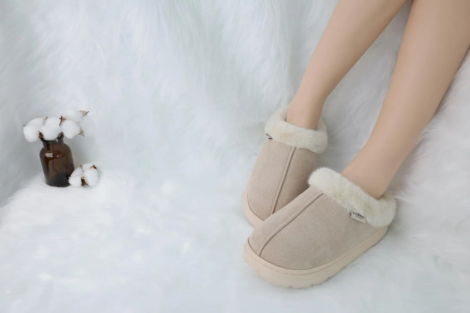 DCLTD Fluffy House Slippers for Women Men Bedroom Shoes Cozy Warm Slip on Indoor and Outdoor Winter Platform Shoes Super Soft Cloud Slippers Christmas Gifts