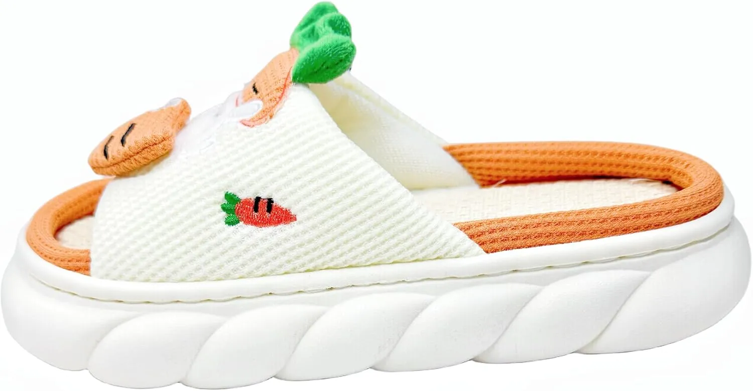 DCLTD Womens Cartoon Animal Slippers Home Linen Slippers Men's and Women's Cartoon Slides Cloud Slippers Super Soft Shoes for Boys and Girls