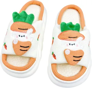 DCLTD Womens Cartoon Animal Slippers Home Linen Slippers Men's and Women's Cartoon Slides Cloud Slippers Super Soft Shoes for Boys and Girls