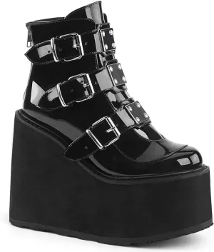 Demonia SWING-105 Women's Ankle Boots, Black Patent, 7