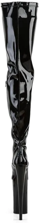 denova's Women's Patent 10in Very High Heel Platform Pole Dance Over-The-Knee Thigh High Boot with Zipper