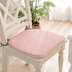 Dining Room Chair Cushion Covers Washable, Chair Seat Cushion Replacement, Summer Breathable Mesh Chair Pads with Ties, U Shaped Kitchen Chair Pads with Anti-Slip Rubber Back Pink