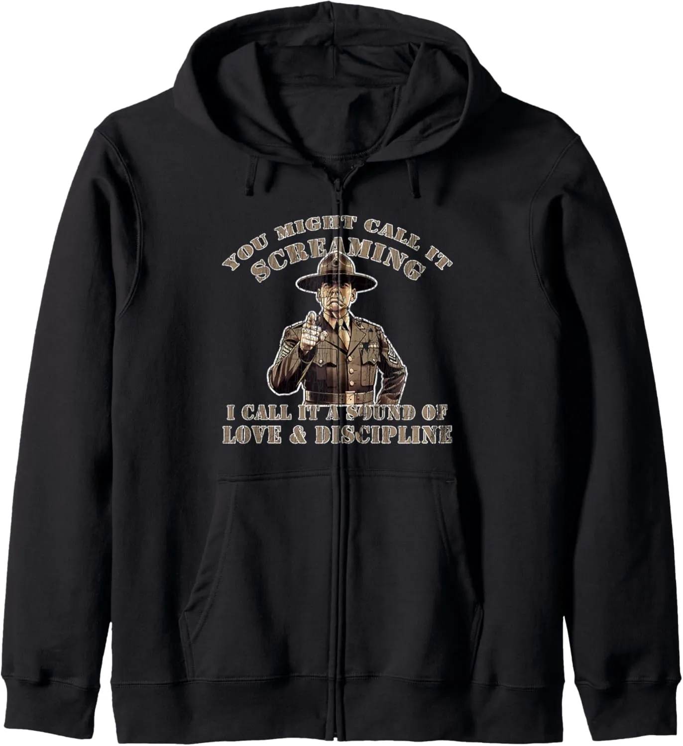 Drill Sergeant Military Drill Team Instructor Bootcamp Gifts Zip Hoodie