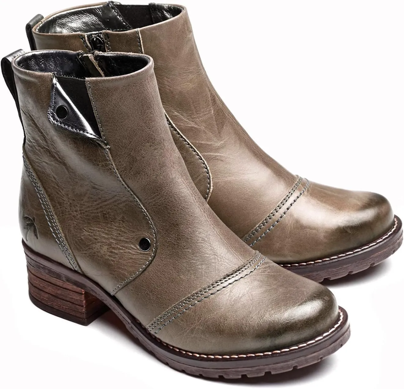 Dromedaris Kassia leather ankle boot - inside zip