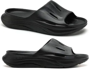 DUDHUH Cloud Slides For Men Slip On Black Platform Slide Sandals House Pillow Slippers Shower Indoor And Outdoor Summer Thick Sole