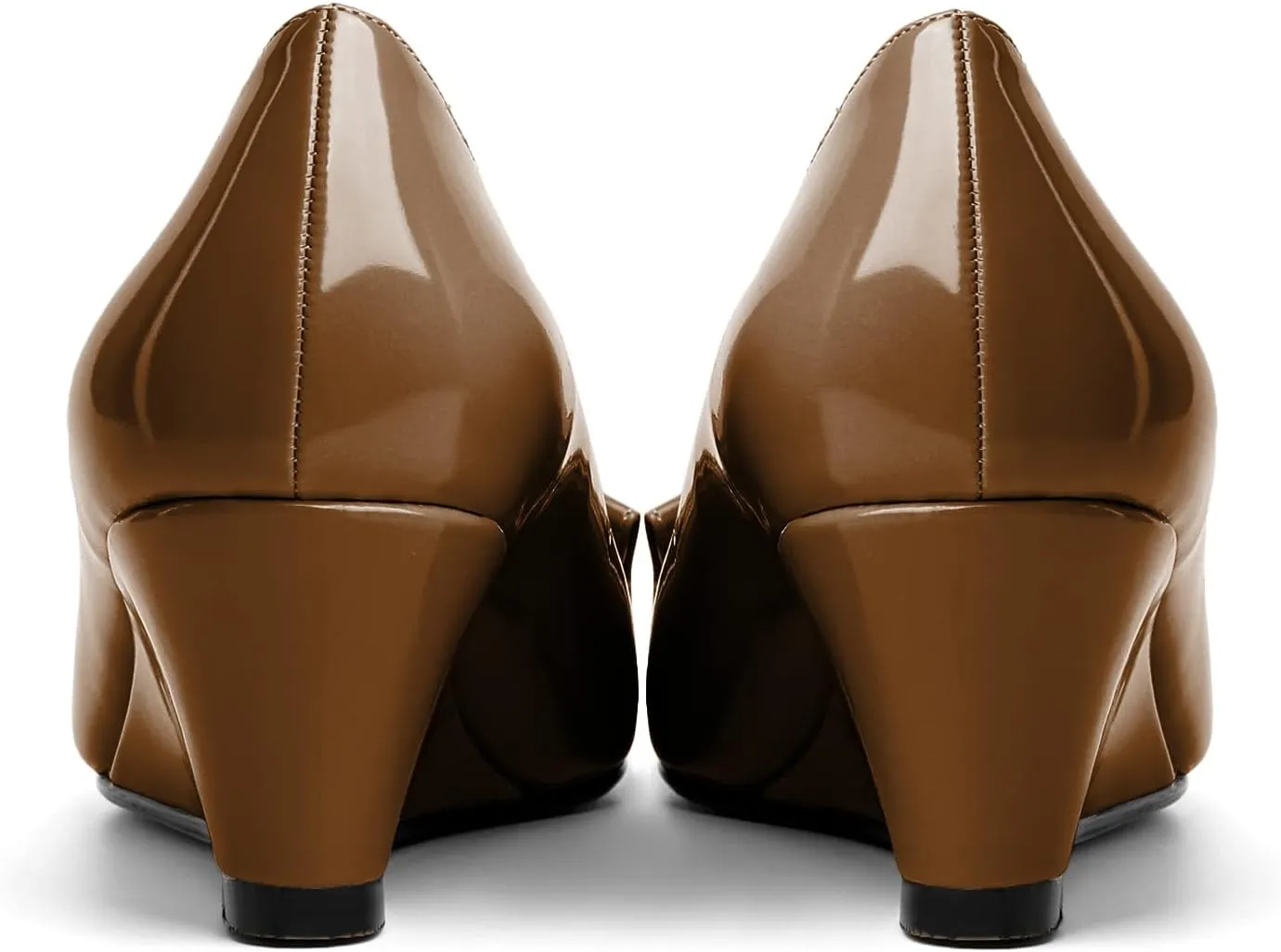 Eldof Low Wedge Heels for Women Pointed Toe Slip On Wedge Pumps with Bow 2 Inches Dress Shoes for Party Wedding Evening