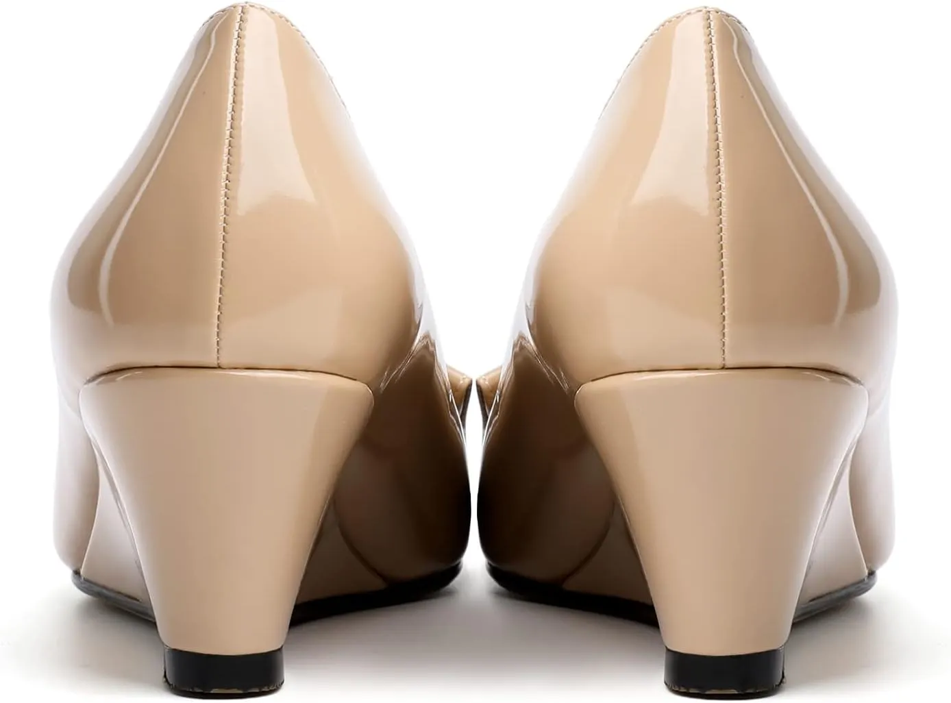 Eldof Low Wedge Heels for Women Pointed Toe Slip On Wedge Pumps with Bow 2 Inches Dress Shoes for Party Wedding Evening