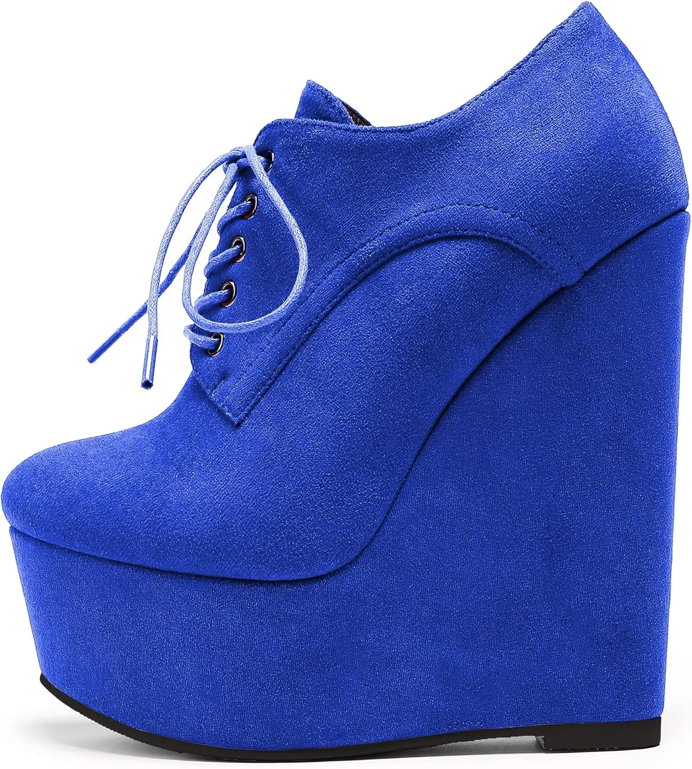 Eldof Women's Wedge Heel Ankle Bootie Sexy 6" Ankle Bootie High Wedge Heel Bootie Platform Lace Up Comfortable Boots