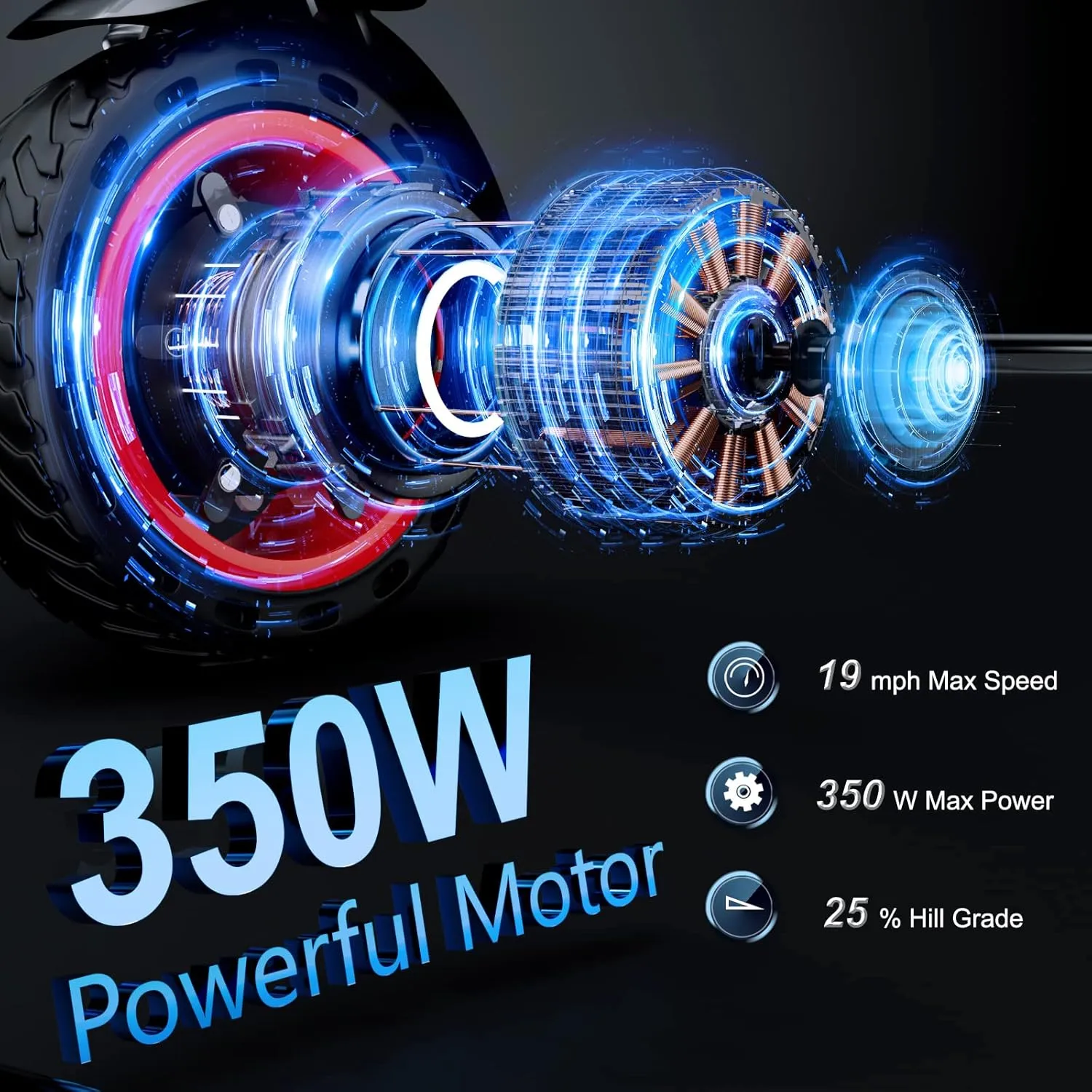 Electric Scooter for Adults - 350W/500W Motor, 8.5"/10'' Tires, Up to 19/22 MPH and 21/23/28 Miles Long-Range Folding Commuting E-Scooter with Dual Braking System and App