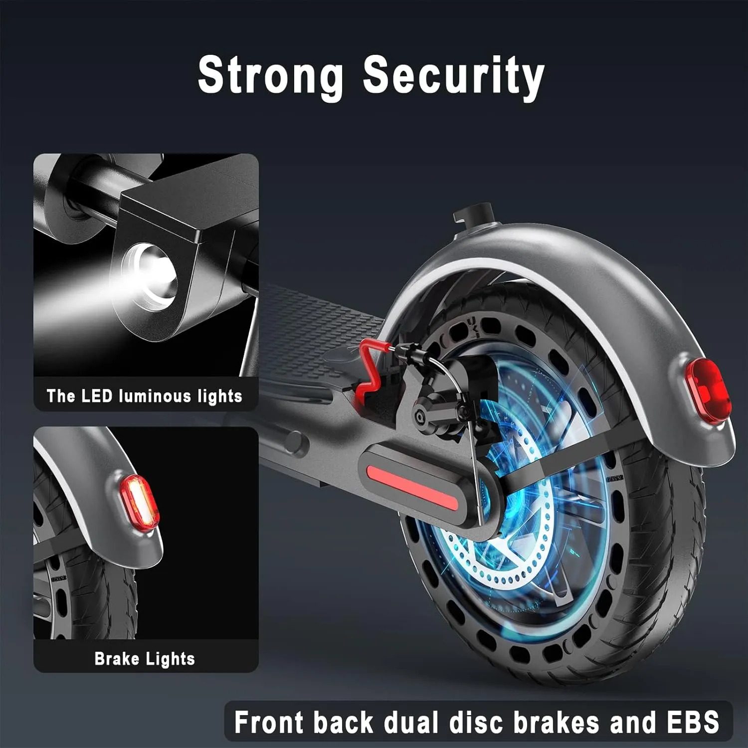 Electric Scooter for Adults - 350W/500W Motor, 8.5"/10'' Tires, Up to 19/22 MPH and 21/23/28 Miles Long-Range Folding Commuting E-Scooter with Dual Braking System and App