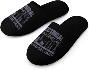 Electrical Engineer Soft Warm Mens Slippers Anti-Skid Fuzzy House Shoes Bedroom Home