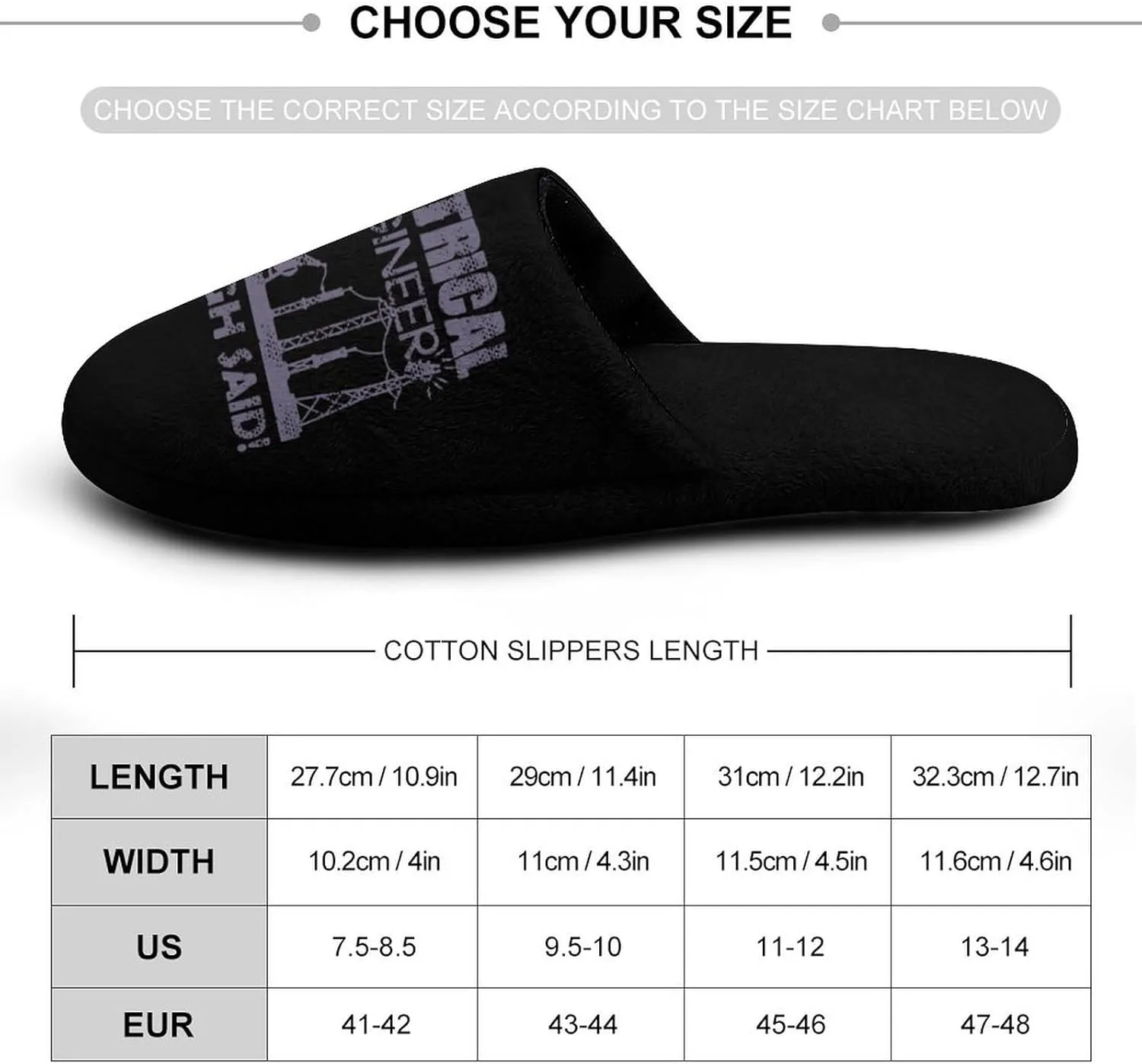 Electrical Engineer Soft Warm Mens Slippers Anti-Skid Fuzzy House Shoes Bedroom Home