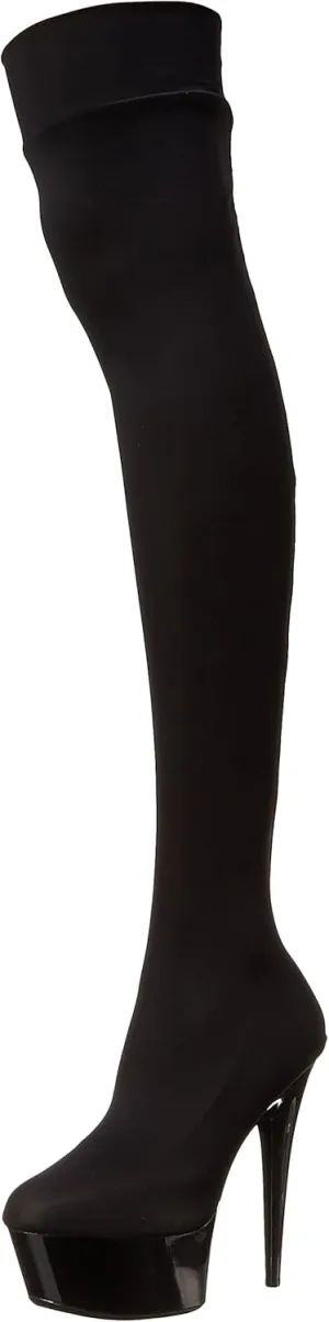Ellie Shoes Women's 609-Ski Stiletto Stretch Lycra Thigh High Boot