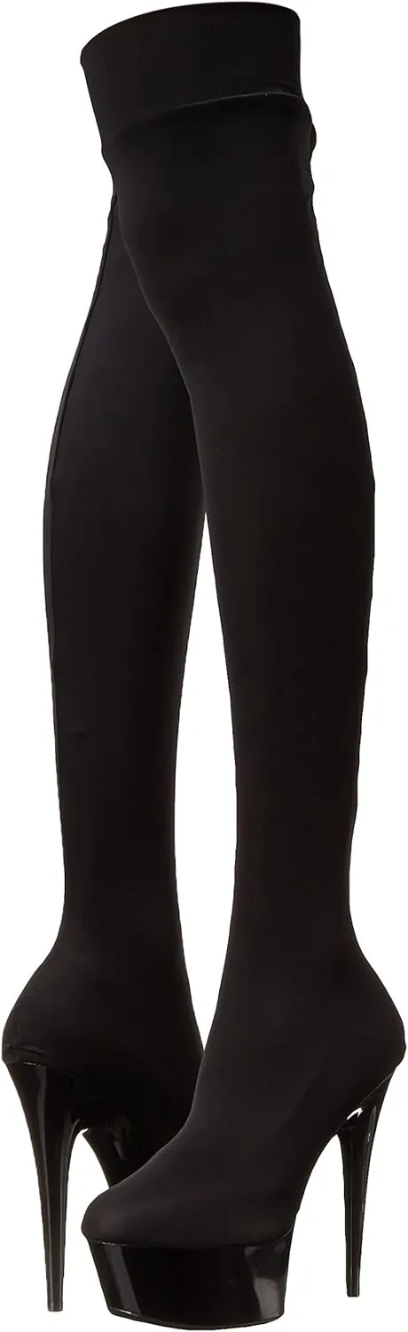 Ellie Shoes Women's 609-Ski Stiletto Stretch Lycra Thigh High Boot