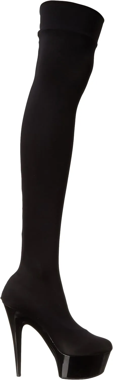 Ellie Shoes Women's 609-Ski Stiletto Stretch Lycra Thigh High Boot
