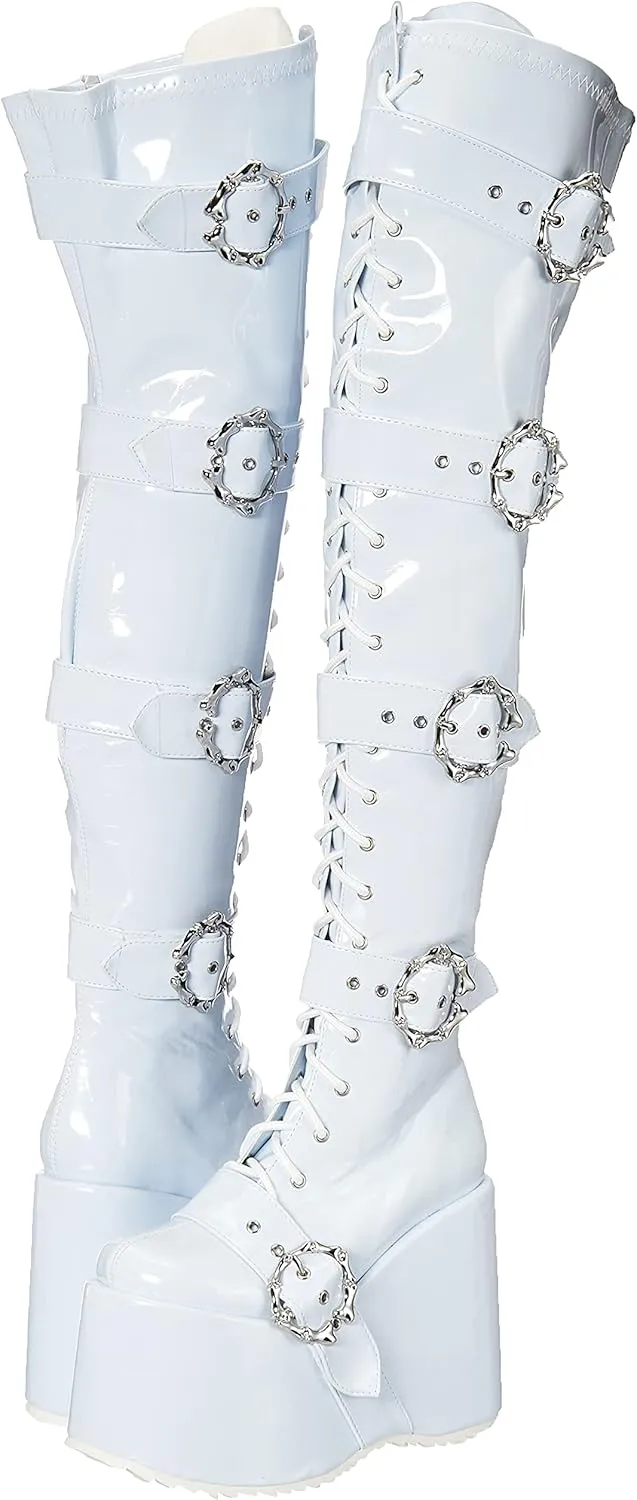 Ellie Shoes Women's Platform Over The Knee Boot 500-KAMORA-WHT-6