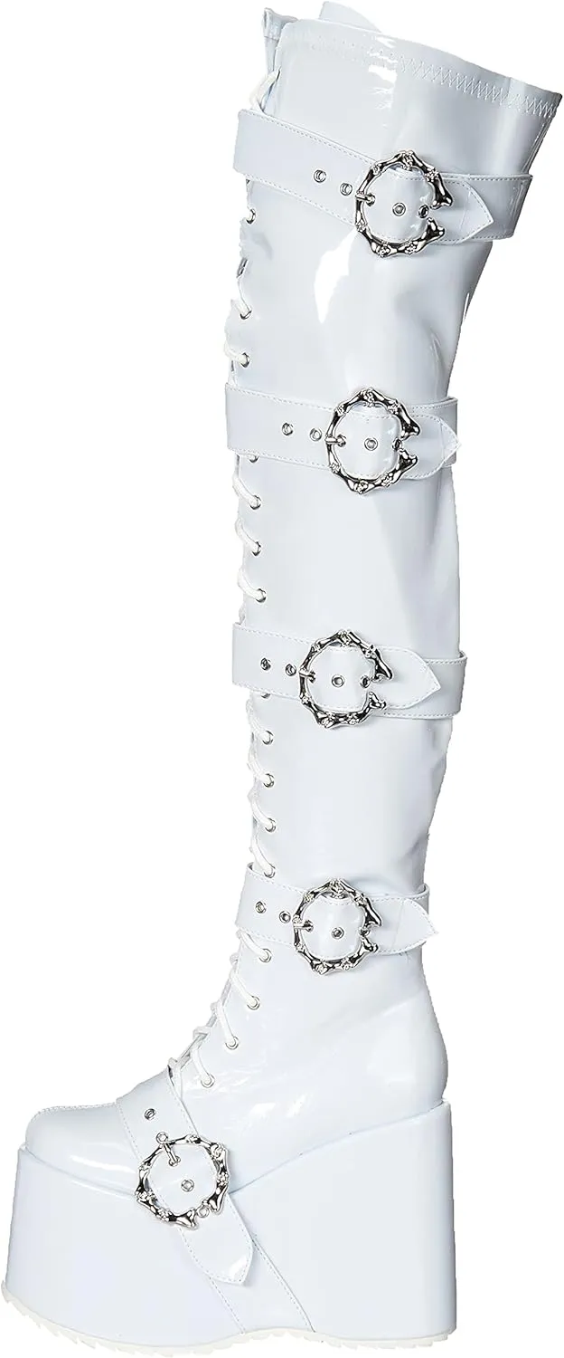 Ellie Shoes Women's Platform Over The Knee Boot 500-KAMORA-WHT-6