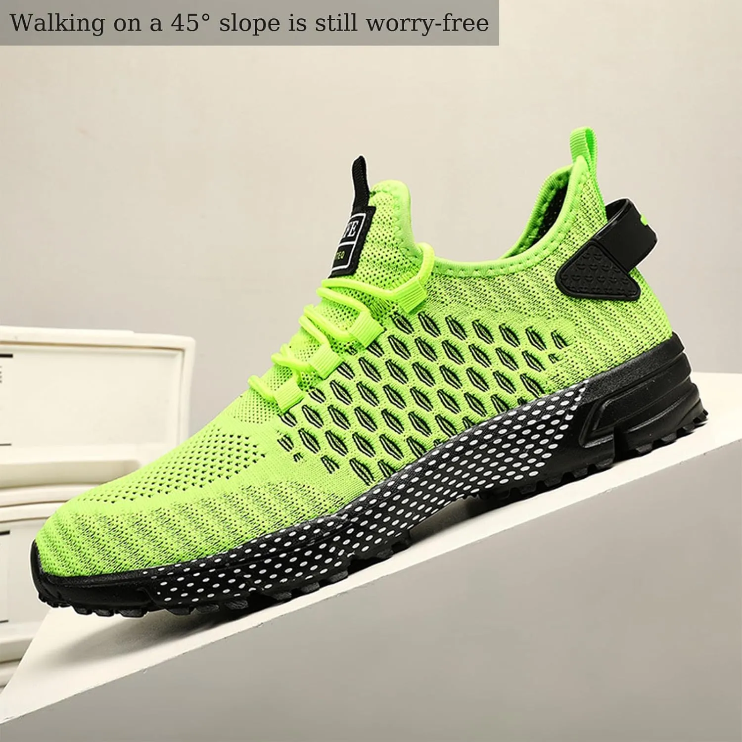Ephirebra Men's Knitted Mesh Flat Sneakers Slip-On Lace Up Causal Low Top Walking Shoes Outdoor Trainer Comfortable Non-Slip Sport Shoes