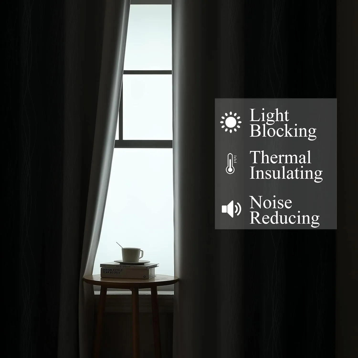 Estelar Textiler Navy Blue and Greyish White Blackout Curtains for Bedroom 84 Inches Long, Full Room Darkening Grommet Curtains for Living Room,Thermal Insulated Ombre Drapes,52Wx84L,2 Panels