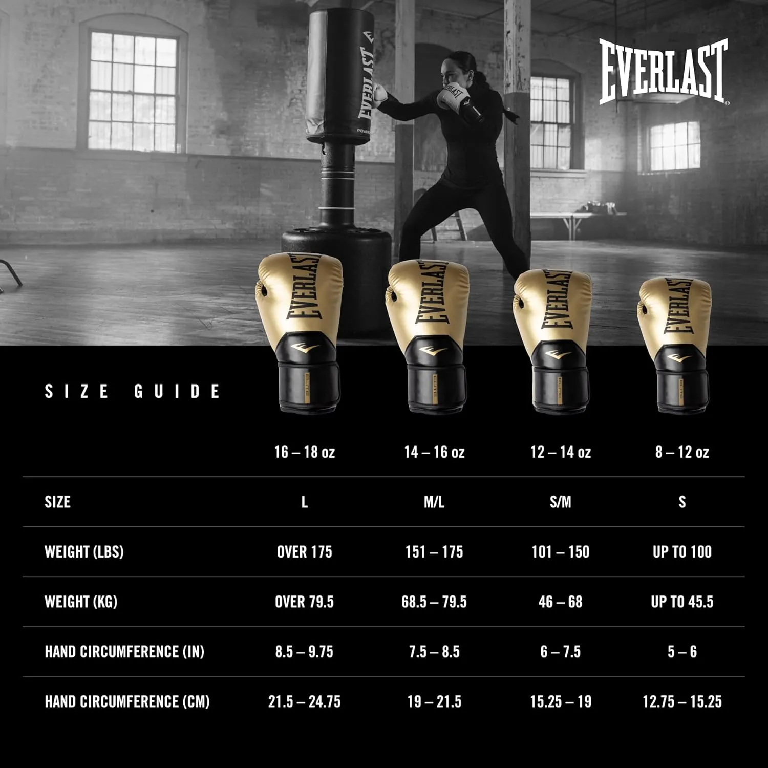 Everlast Elite 2 Boxing Gloves, Pro Training Gloves for Men and Women, Secure Fit Hook and Loop Closure & Ventilation, Heavy Bag & Speedbag Training.
