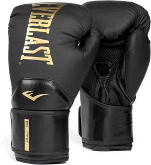 Everlast Elite 2 Boxing Gloves, Pro Training Gloves for Men and Women, Secure Fit Hook and Loop Closure & Ventilation, Heavy Bag & Speedbag Training.
