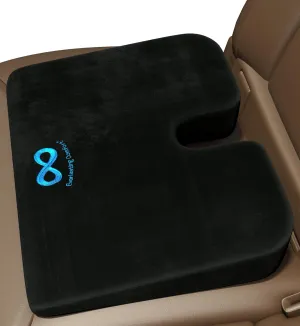 Everlasting Comfort Memory Foam Car Seat Cushion - Tailbone Pain Relief, Driving Seat Cushion for Short People - Office, Wheelchair, Gaming Chair, Travel - Non-Slip, Washable Cover