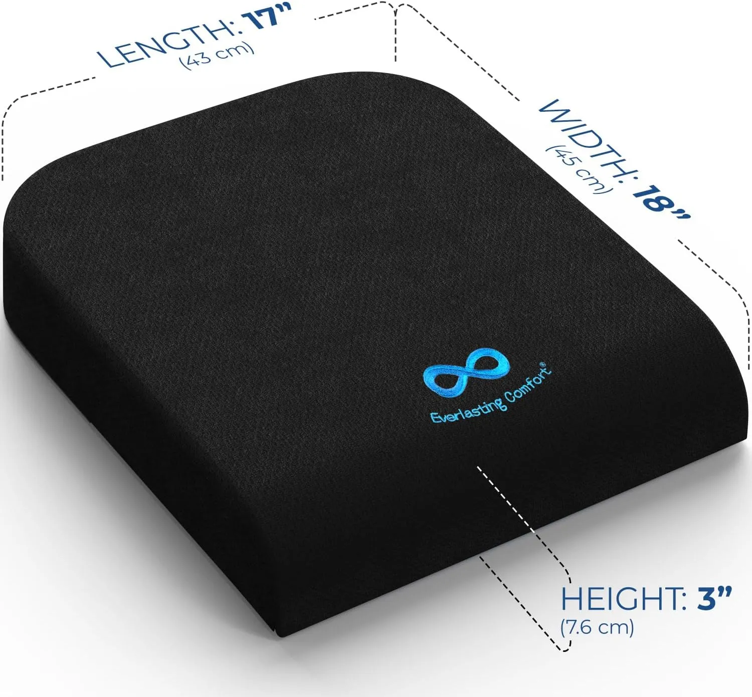 Everlasting Comfort Memory Foam Wheelchair Cushion - Gel Seat Cushion for Seniors and Adults - Pressure Relief and Tailbone Pain Support - Ventilated and Soft Cushion for Ultimate Comfort