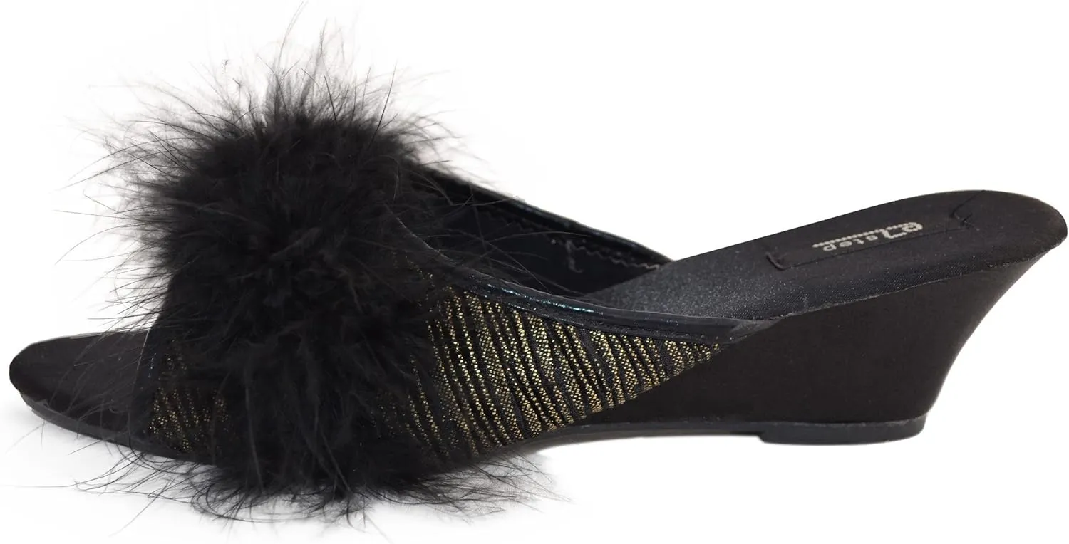 eZstep Women's Isabella Maribou Marabou Slippers