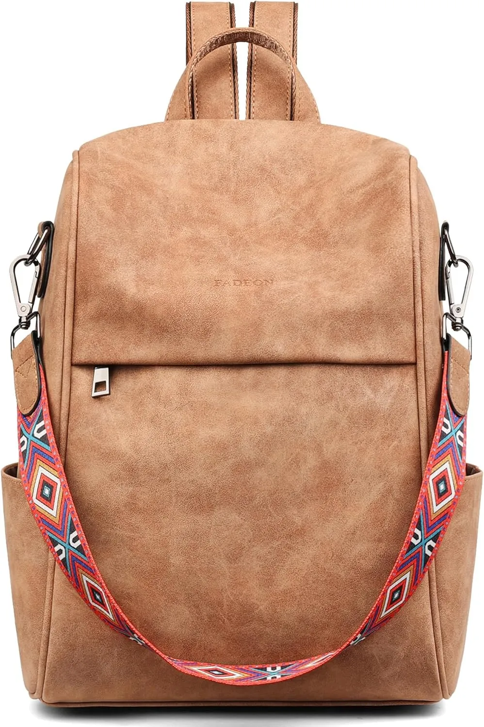 FADEON Leather Backpack Purse for Women Designer Travel Backpack Purses PU Fashion Ladies Shoulder Bag with Tassel