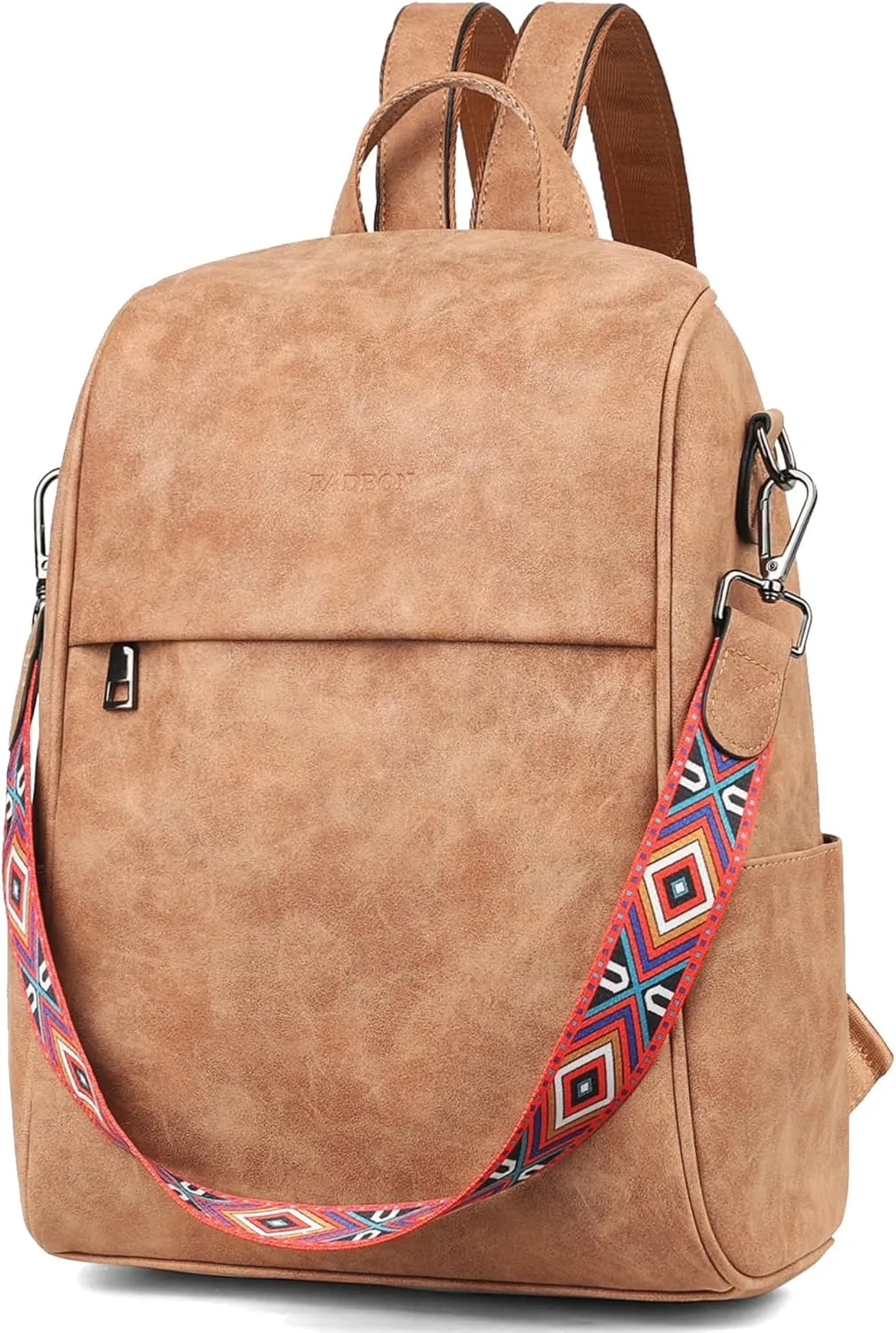 FADEON Leather Backpack Purse for Women Designer Travel Backpack Purses PU Fashion Ladies Shoulder Bag with Tassel