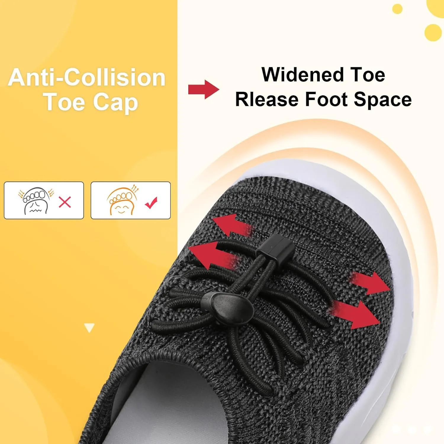 FEETCITY Toddler Slip On Shoes Boys Girls Wide Toddler Tennis Shoes Sports Walking Sneakers