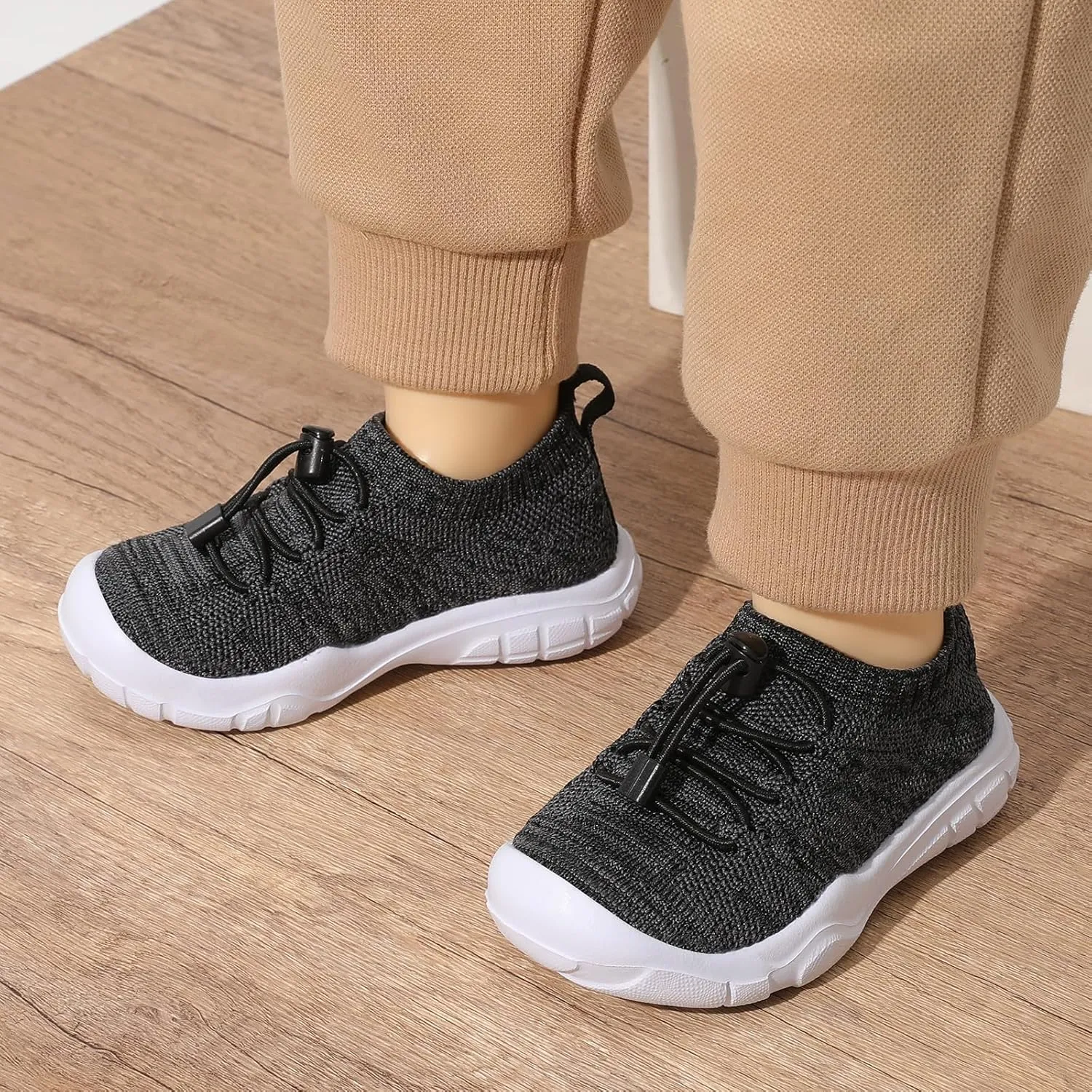 FEETCITY Toddler Slip On Shoes Boys Girls Wide Toddler Tennis Shoes Sports Walking Sneakers