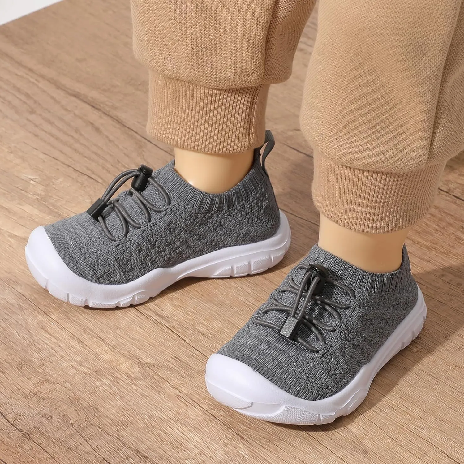 FEETCITY Toddler Slip On Shoes Boys Girls Wide Toddler Tennis Shoes Sports Walking Sneakers