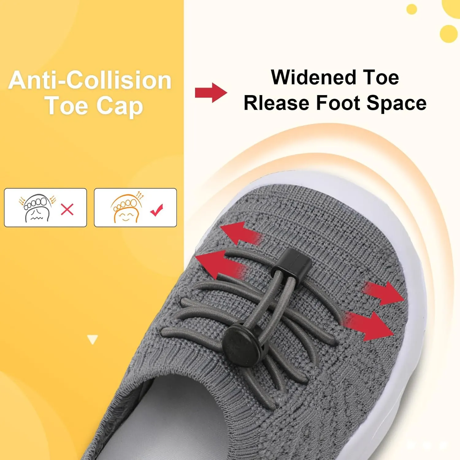 FEETCITY Toddler Slip On Shoes Boys Girls Wide Toddler Tennis Shoes Sports Walking Sneakers