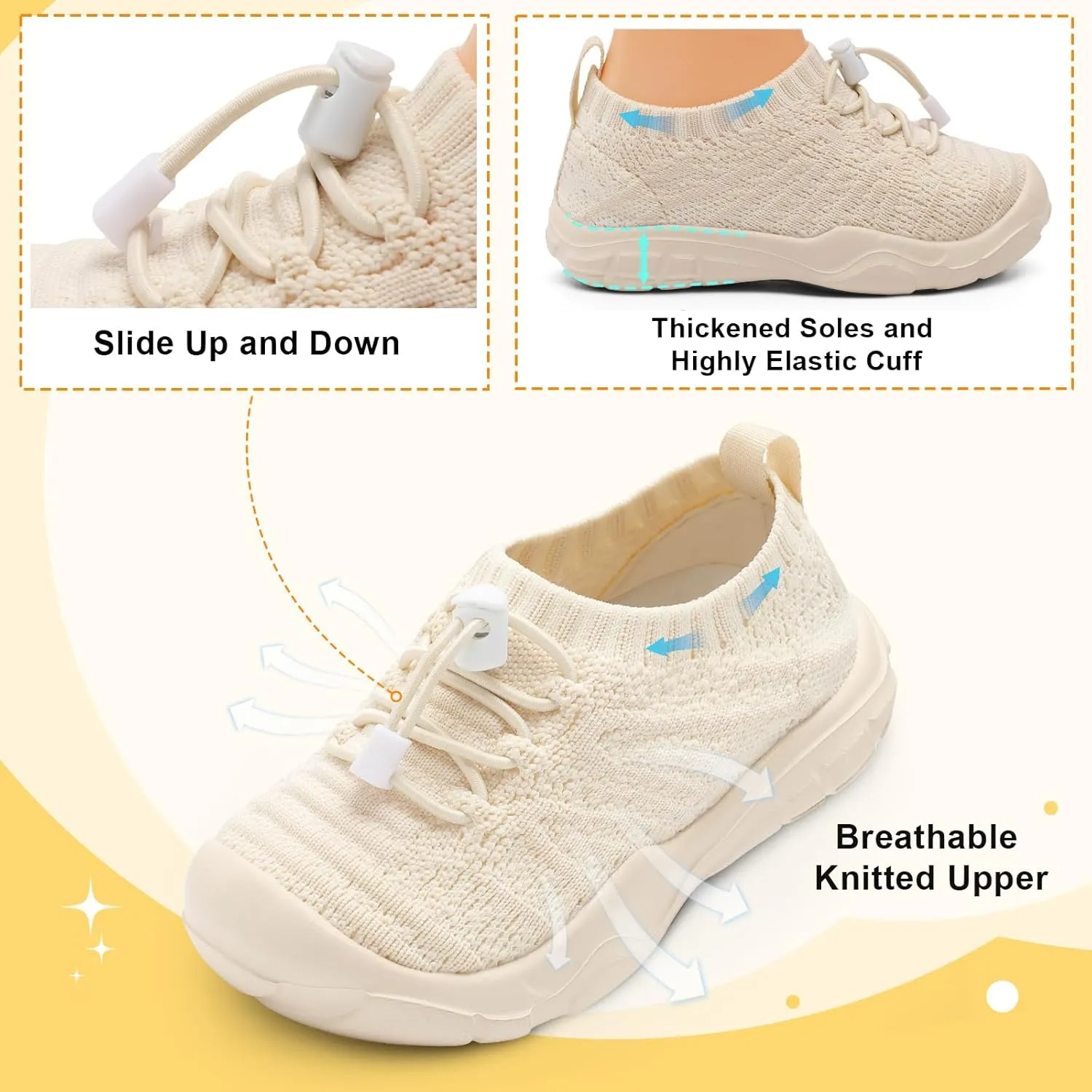 FEETCITY Toddler Slip On Shoes Boys Girls Wide Toddler Tennis Shoes Sports Walking Sneakers