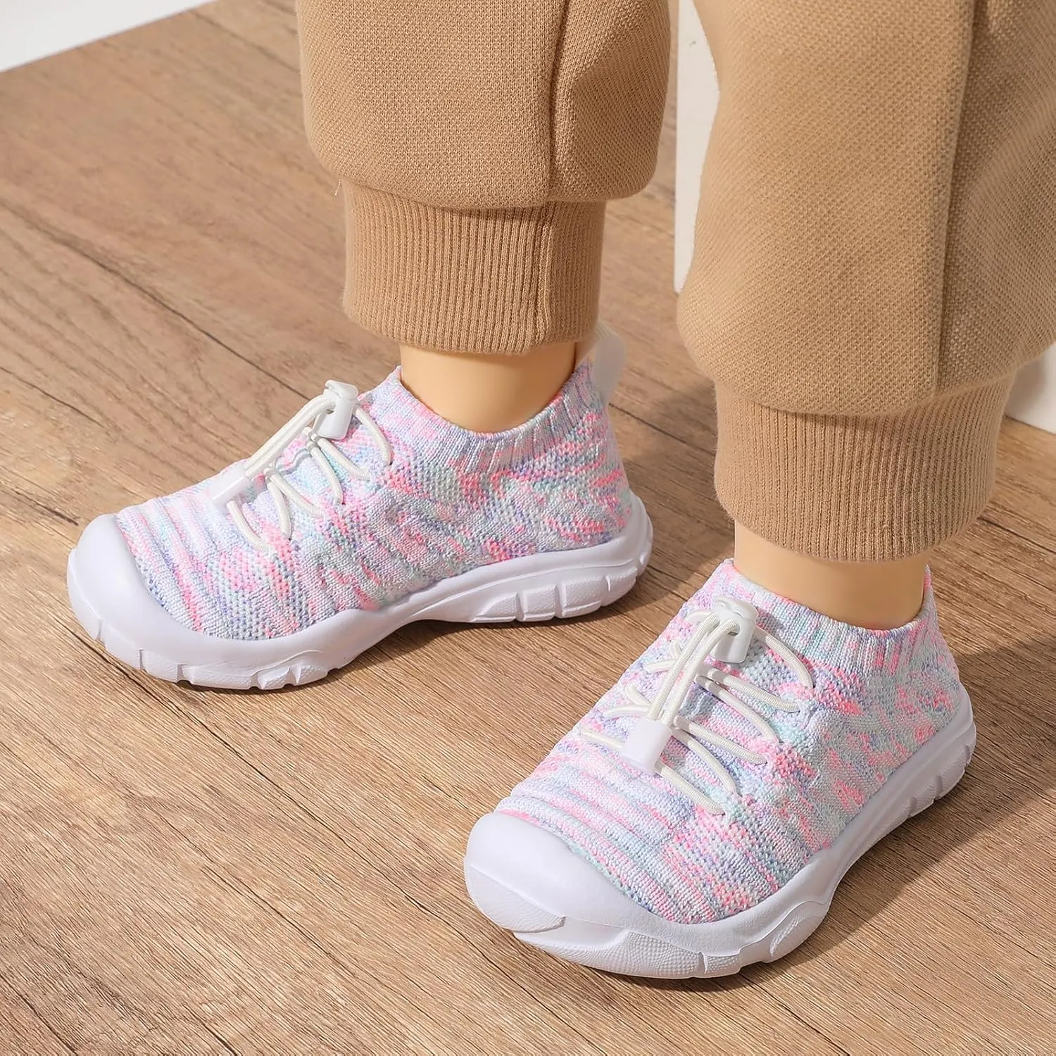 FEETCITY Toddler Slip On Shoes Boys Girls Wide Toddler Tennis Shoes Sports Walking Sneakers